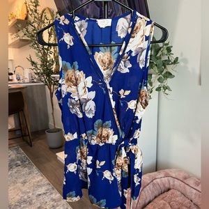 Navy Floral Blouse - Size S